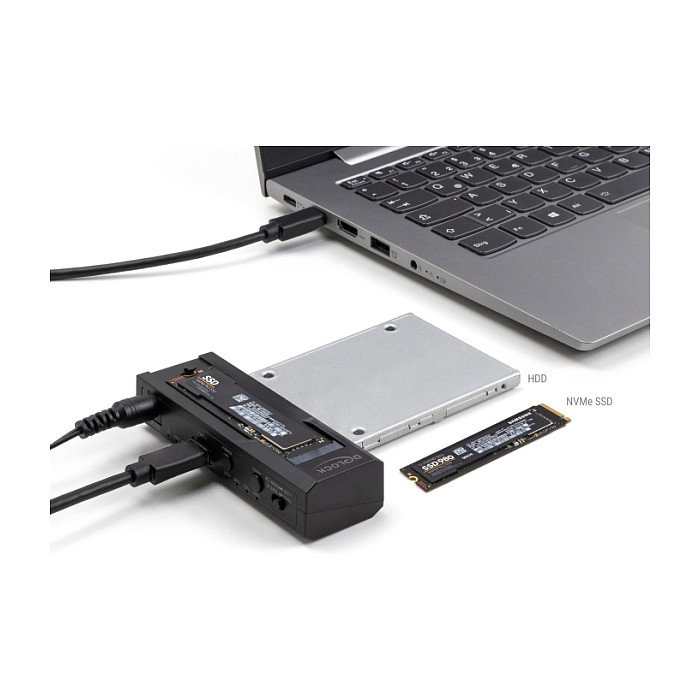 DeLOCK Convertidor USB Type-C 64252 para 1 x M.2 NVMe y 1 x SATA SSD/HDD con clonación DeLOCK Convertidor USB Type-C 64252 para 1 x M.2 NVMe y 1 x SATA SSD/HDD con clonación