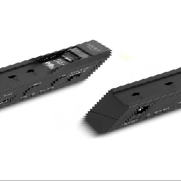 DeLOCK Adaptador USB Tipo C para 1 x SSD M.2 NVMe + 1 x SATA SSD/HDD con Función de Clonación, USB 3.2 Gen 2, Negro DeLOCK Adaptador USB Tipo C para 1 x SSD M.2 NVMe + 1 x SATA SSD/HDD con Función de Clonación, USB 3.2 Gen 2, Negro