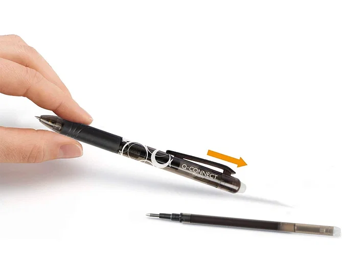 Q-connect Recambio Bolígrafo Retractil Borrable Negro KF11057 Caja 3 Unidades