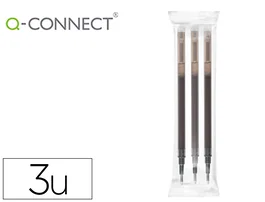 Q-connect Recambio Bolígrafo Retractil Borrable Negro KF11057 Caja 3 Unidades