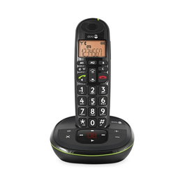 Doro PhoneEasy 105wr Teléfono DECT Negro con Contestador Automático, Altavoz, Agenda 20 Entradas, Alcance 300 m