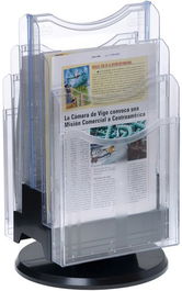 Archivo 2000 Portafolletos Sobremesa Giratorio Archiplay 6 Compartimentos A4 Vertical Poliestireno Transparente