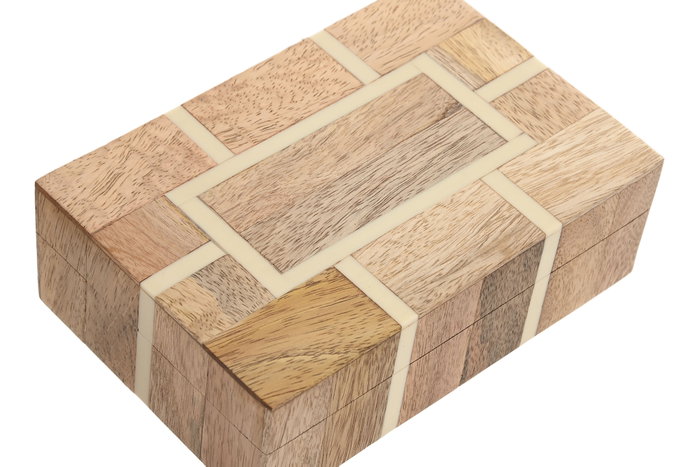 DKD Home Decor Set de 2 Joyeros de Mango y Resina 18x13x7,5 cm Natural DKD Home Decor Set de 2 Joyeros de Mango y Resina 18x13x7,5 cm Natural