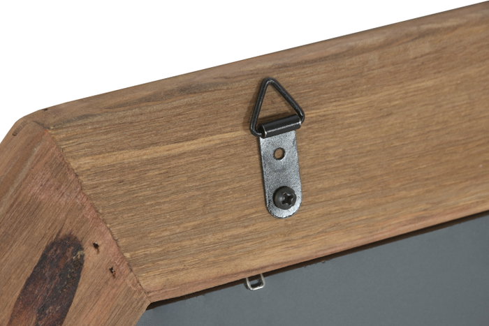 DKD Home Decor Espejo de Madera Reciclada y Cristal Natural 74x74 cm