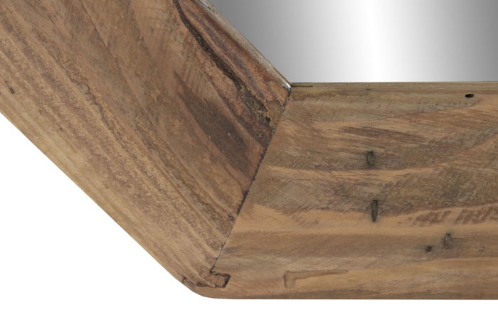 DKD Home Decor Espejo de Madera Reciclada y Cristal Natural 74x74 cm
