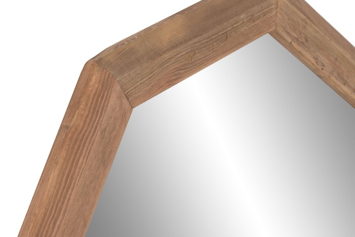 DKD Home Decor Espejo de Madera Reciclada y Cristal Natural 74x74 cm