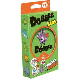 Asmodee Dobble Kids ECO - Juego de cartas ecológico en francés para niños, 30 cartas, 5 minijuegos