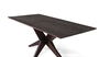 GINER Y COLOMER Mesa de Comedor Rectangular en Madera de Mango Wengué 180x90cm, Base de Hierro Negro Estructura Estrella, Robusta