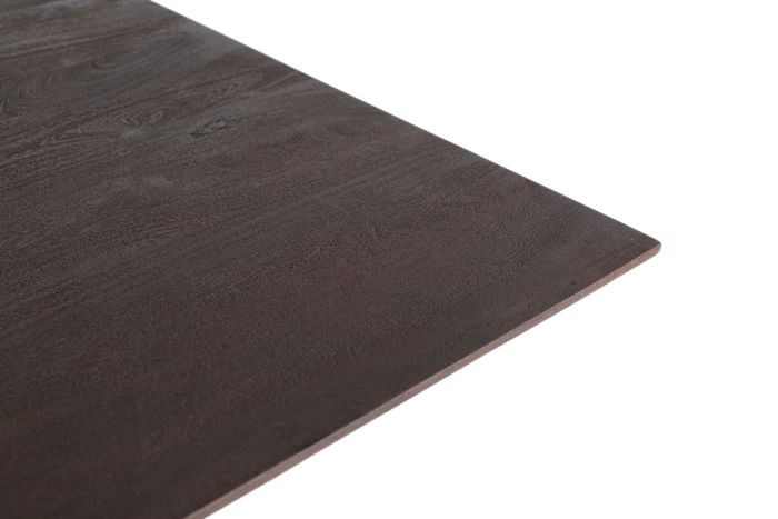 GINER Y COLOMER Mesa de Comedor Rectangular en Madera de Mango Wengué 180x90cm, Base de Hierro Negro Estructura Estrella, Robusta