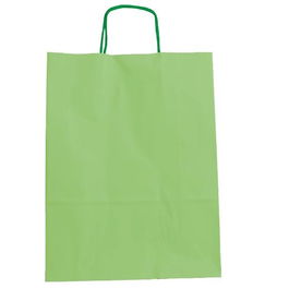 Fama Bolsa de Asa Retorcida Papel Verde Claro 15x8x21 cm Set de 25 (Set de 25)