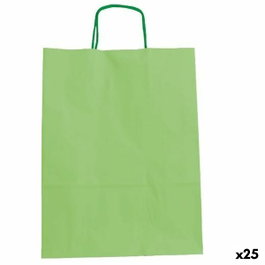 Fama Bolsa de Asa Retorcida Verde Claro 15x8x21cm (Set de 25)