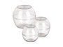 Kinvara Set 3 Recipientes Esfera 9 cm Transparente Plástico (Set de 12)