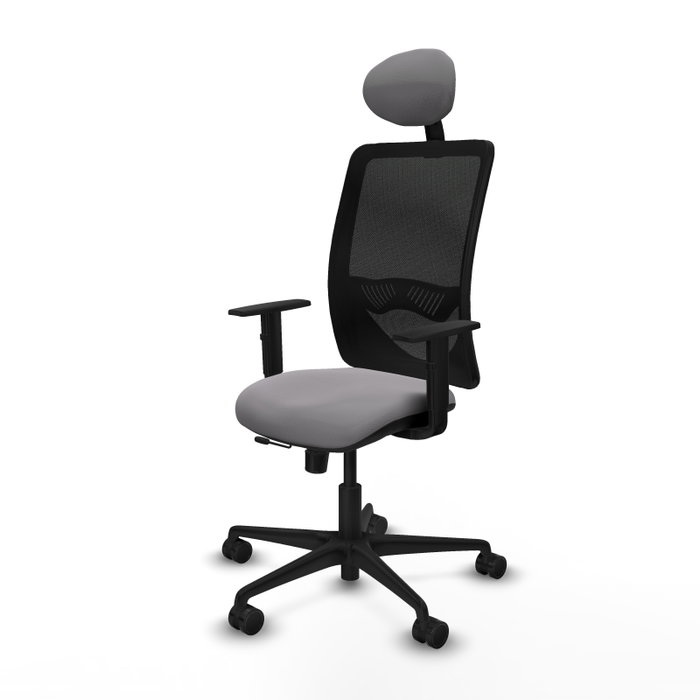 PIQUERAS Y CRESPO Silla de oficina Zulema con mecanismo Sincro/Traslack, Gris y Negro