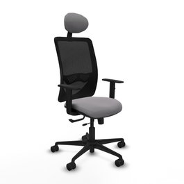 PIQUERAS Y CRESPO Silla de oficina Zulema con mecanismo Sincro/Traslack, Gris y Negro