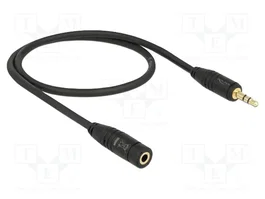 DeLOCK Cable de extensión de audio 3,5 mm Macho a Hembra, 0,5 m, Negro