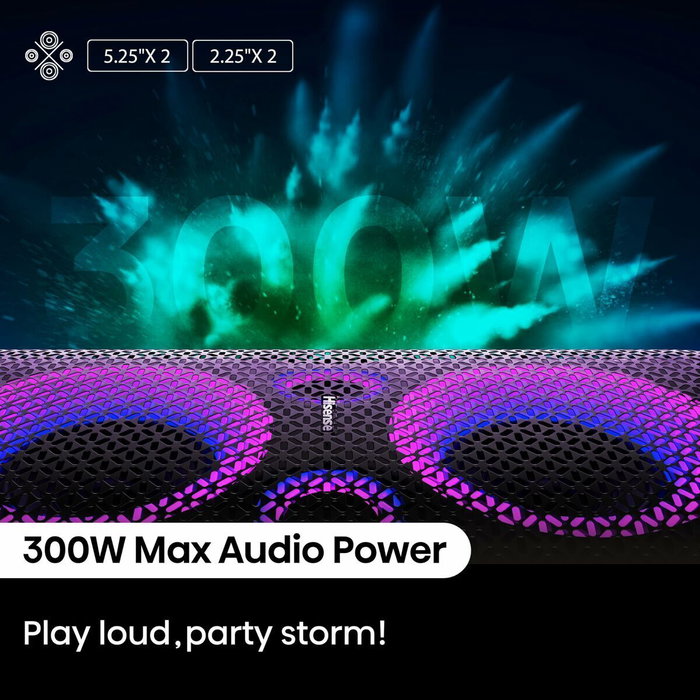 HISENSE Party Storm Altavoz para fiestas Negro 300 W