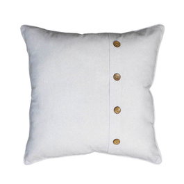 DKD Home Decor Cojín de Algodón y Poliéster con Botones de Coco, Crudo (Pack de 2)