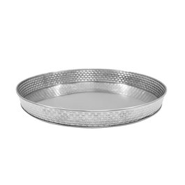TABLECRAFT - GPSS10/6 - Pack de 6 unidades - Bandeja redonda. Textura de ladrillos 1,5 L - 27,5 x 27,5 x 4 cm - Acero inoxidable