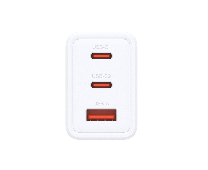 D-Link Cargador GaN de Pared DCP-651 65W, 2 Puertos USB-C + 1 USB-A, Power Delivery 3.0, Compacto, con Adaptadores Internacionales (UE, UK, US, AU)