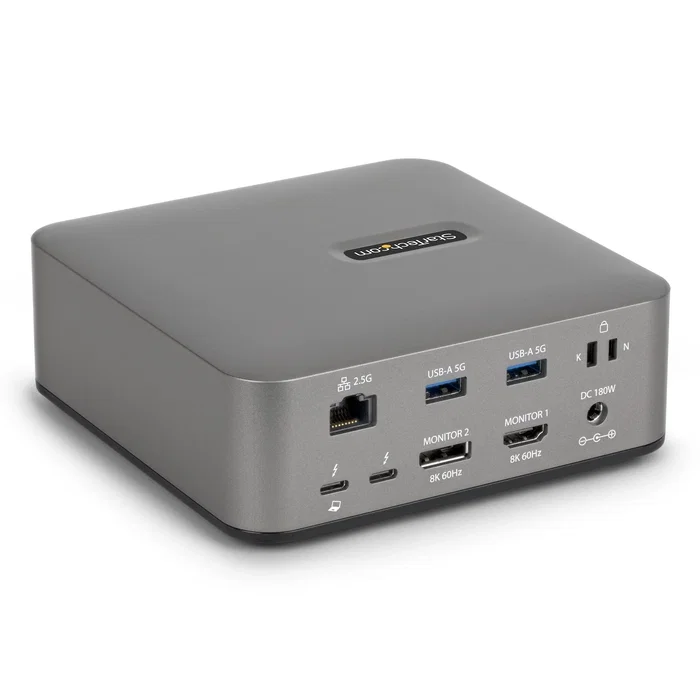 StarTech.com Docking Station Thunderbolt 5 Gris, 3 Pantallas 4K 144Hz, PD 140W StarTech.com Docking Station Thunderbolt 5 Gris, 3 Pantallas 4K 144Hz, PD 140W