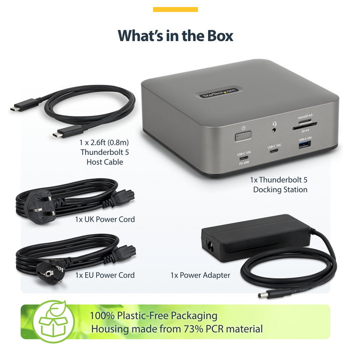 Startech 215ue-tb5usb4dock Base para Portátil y Replicador de Puertos Alámbrico Thunderbolt 5 Gris Startech 215ue-tb5usb4dock Base para Portátil y Replicador de Puertos Alámbrico Thunderbolt 5 Gris