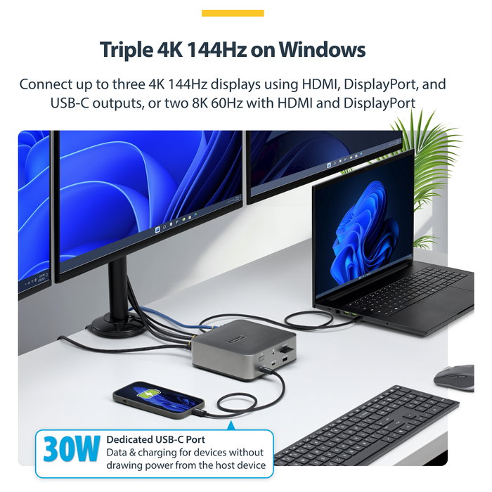 Startech 215ue-tb5usb4dock Base para Portátil y Replicador de Puertos Alámbrico Thunderbolt 5 Gris Startech 215ue-tb5usb4dock Base para Portátil y Replicador de Puertos Alámbrico Thunderbolt 5 Gris