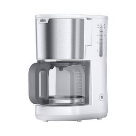 Braun KF 1500 Máquina Espresso Automática - 1000 W, Blanca, para Café Molido, Capacidad 10 Tazas