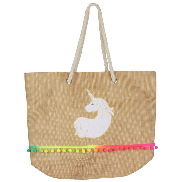 Jet Lag Bolsa Capazo Unicornio Verano Papel y Poliéster con Forro Interior 50x20xh.38 cm Jet Lag Bolsa Capazo Unicornio Verano Papel y Poliéster con Forro Interior 50x20xh.38 cm