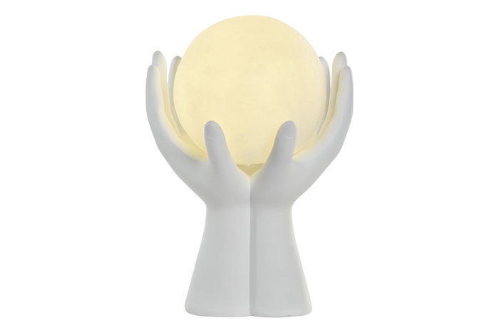 DKD Home Decor Decoración Luminosa LED Resina Mano Blanco