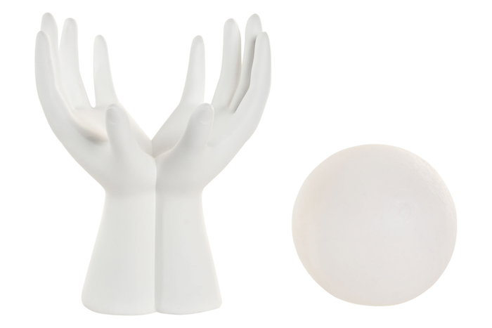 DKD Home Decor Decoración Luminosa LED Resina Mano Blanco