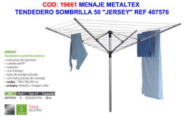 METALTEX Tendedero Sombrilla Jersey REF 407576