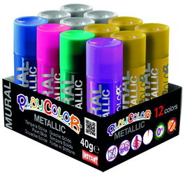 PLAYCOLOR Témpera Instant Sólida Mural Metallic 12 Colores 40g