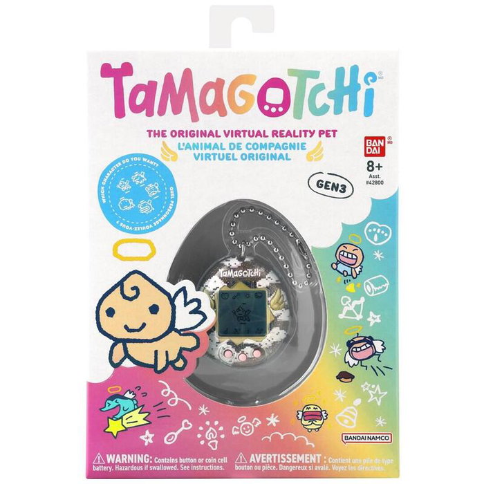 Bandai Tamagotchi Lovely Angel - Mascota Virtual de la Tercera Generación con Temática Ángel, 4 Diseños, Funcionalidad Táctil