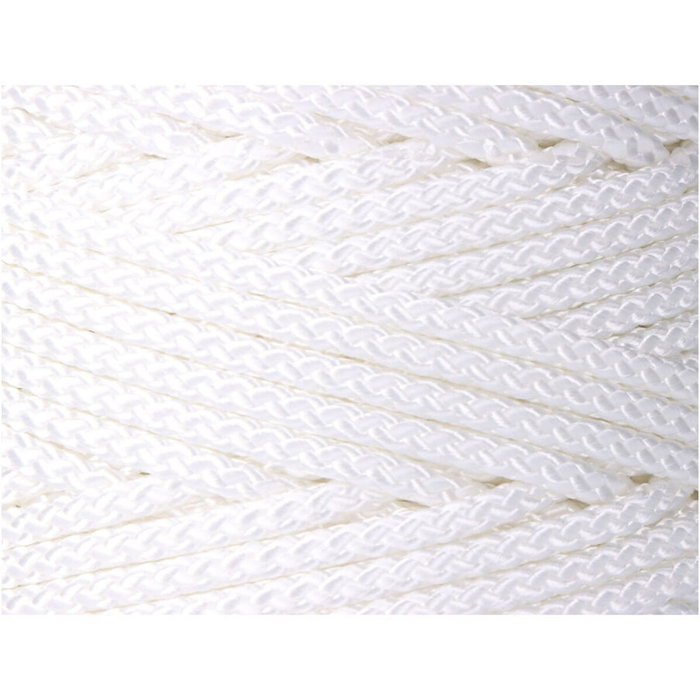Edm Cordón trenzado poliéster granete blanco, calibre 6 mm x 200 m Edm Cordón trenzado poliéster granete blanco, calibre 6 mm x 200 m