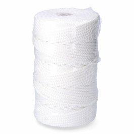 Edm Cordón trenzado poliéster granete blanco, calibre 6 mm x 200 m