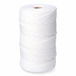 Edm Cordón trenzado poliéster granete blanco, calibre 6 mm x 200 m