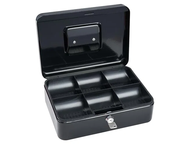 Sax Caja de caudales con cerradura y portamonedas 250x180x90 mm