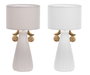 DKD Home Decor Lámpara de Sobremesa de Cerámica, Surtido de 2 Unidades Blanco y Beige