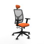 PIQUERAS Y CRESPO Silla de oficina Motilla con mecanismo Sincro/Traslack, Tela Naranja y Malla Gris