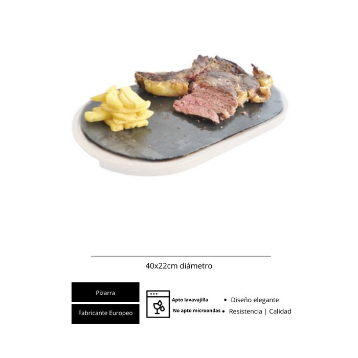 Supizarra Plato Oval 40x22 cm (Set de 2) Supizarra Plato Oval 40x22 cm (Set de 2)