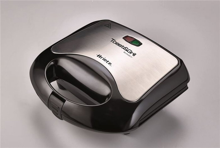 Ariete 1980 Sandwichera Toast&Grill Easy Placas Antiadherentes Ideal para Sándwiches, Verduras y Carne Posición Vertical Fácil Almacenamiento