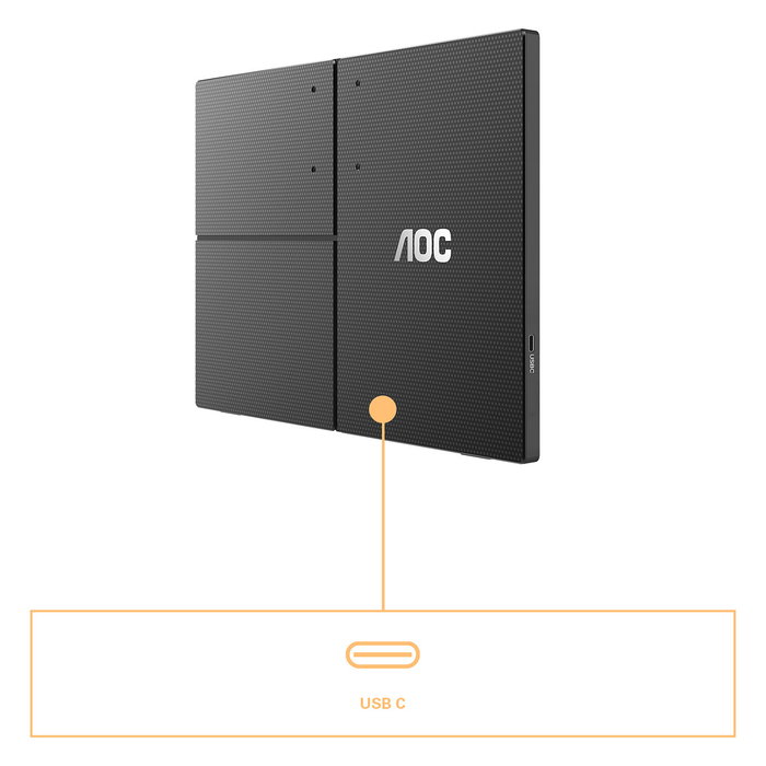 AOC Monitor 16T3EA 15.6" WLED IPS Full HD 1920x1080 USB-C 4 ms VESA Negro