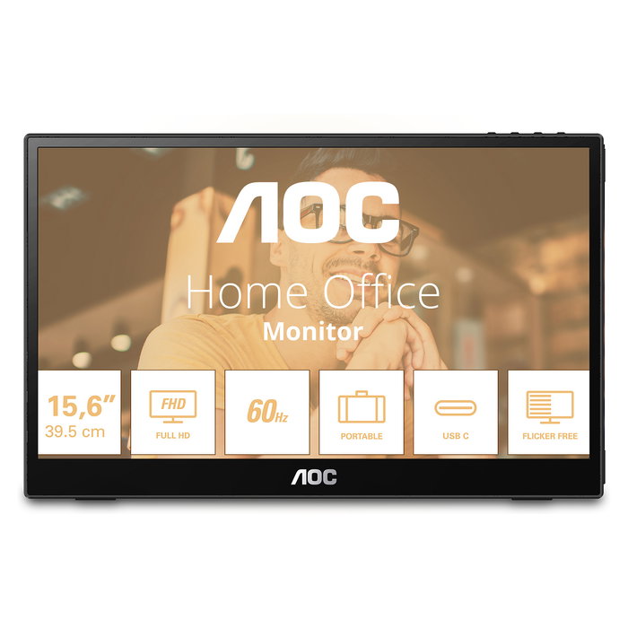 AOC Monitor 16T3EA 15.6" WLED IPS Full HD 1920x1080 USB-C 4 ms VESA Negro