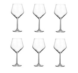 DKD Home Decor Set de 6 Copas de Cristal para Vino Tinto de 680 ml