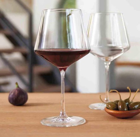 DKD Home Decor Set de 6 Copas de Cristal para Vino Tinto de 680 ml