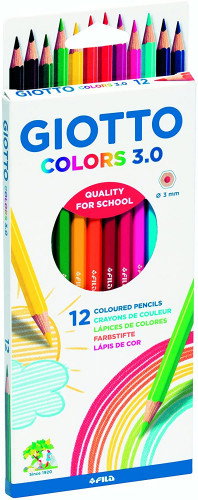 Giotto Estuche de 12 Lápices de Colores Colors 3.0 Surtidos