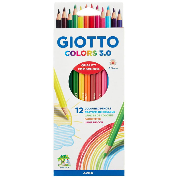 Giotto Estuche de 12 Lápices de Colores Colors 3.0 Surtidos