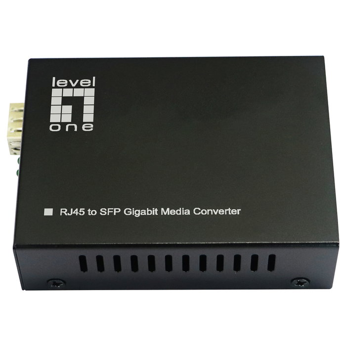 LevelOne GVT-2016 Converter 10/100/1000Base-T RJ45 to SFP Gigabit Ethernet Media con 90W PoE Budget
