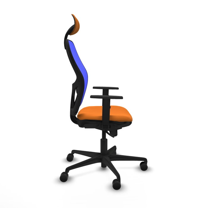 PIQUERAS Y CRESPO Silla de oficina Jorquera con mecanismo Sincro, Similpiel Naranja y Malla Azul PIQUERAS Y CRESPO Silla de oficina Jorquera con mecanismo Sincro, Similpiel Naranja y Malla Azul