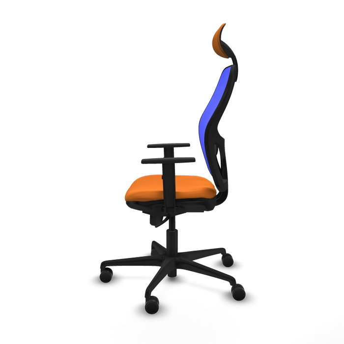 PIQUERAS Y CRESPO Silla de oficina Jorquera con mecanismo Sincro, Similpiel Naranja y Malla Azul PIQUERAS Y CRESPO Silla de oficina Jorquera con mecanismo Sincro, Similpiel Naranja y Malla Azul